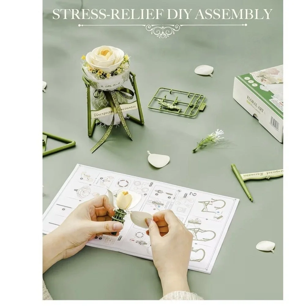 ROBOTIME 3D Plastic Flower Puzzle Camellia Flowers‎ DIY Model Kits Women